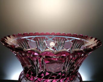 Rare Ruby Red Dresden Crystal Vase. - Etsy