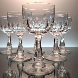 6 crystal wine / port glasses Val Saint Lambert « Derby»