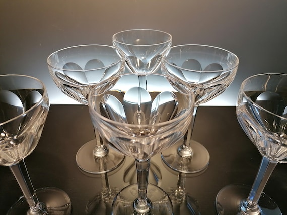 6 Crystal Roemer Wine Glasses Val Saint Lambert « Osram» - Etsy UK