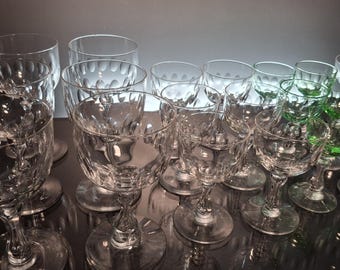 24 Antique Glasses Val Saint Lambert 