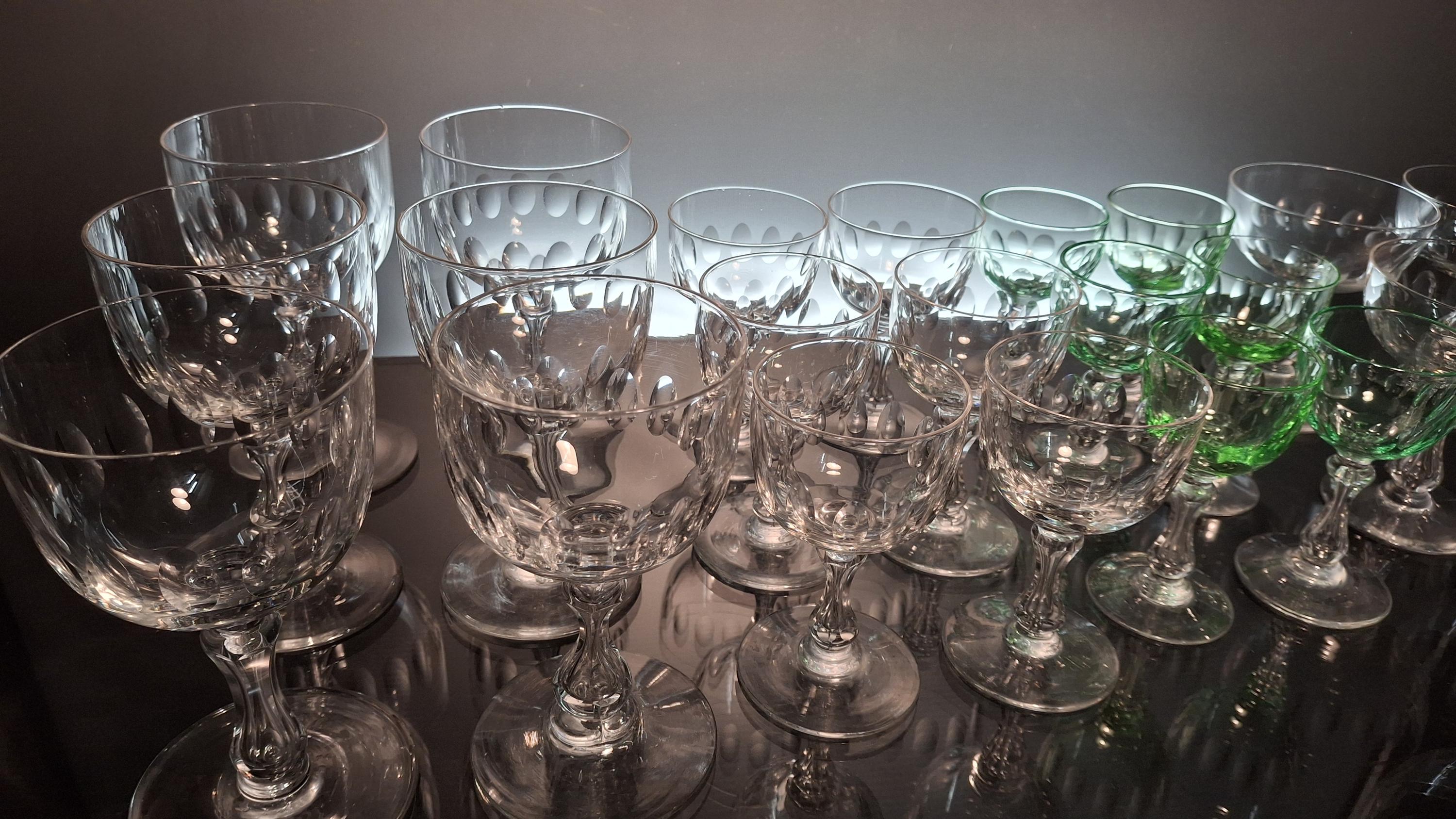 24 Antique Glasses Val Saint Lambert 