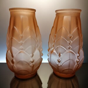フランス アールデコ ガラス花瓶 2 個セット - Etsy 日本