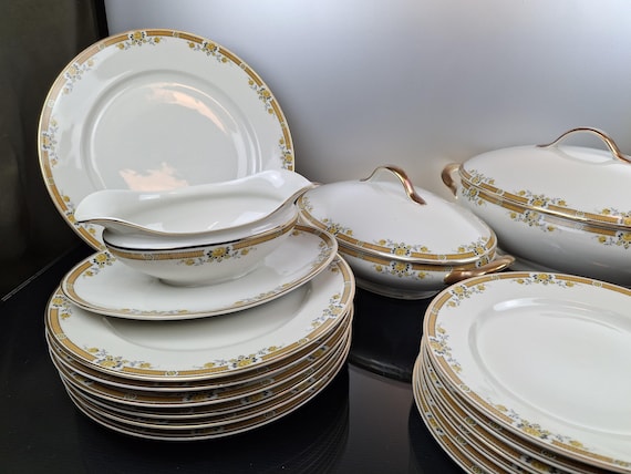 Dinner Set for 6 People “limoges Ceralene Raynaud & Co” - Etsy Israel