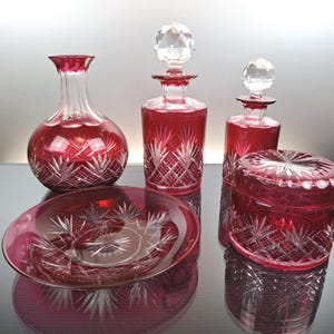 Belgian crystal Val Saint Lambert toilet set “Hubert Fouarge”