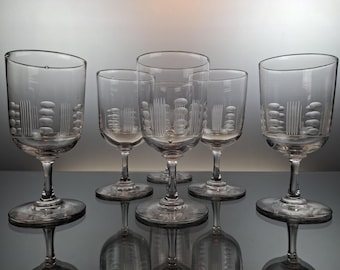6 antique Val Saint Lambert water glasses 1880