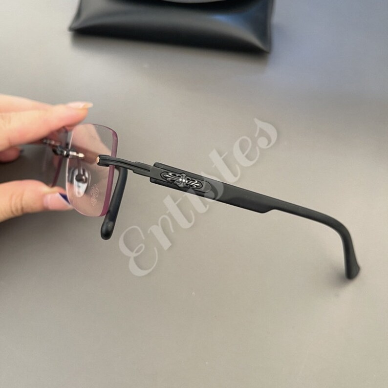 Frameless Glasses Frame New Retro Frameless Perforated Personalized Men