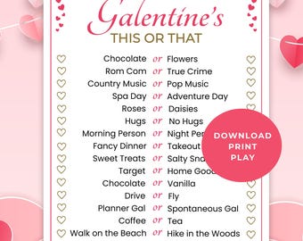 Dies oder jenes Galentines Galentines-Spiele Galentines-Party-Spiele Galentines-Tag-Spiele