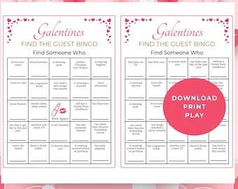 Finde den Gast Bingo Galentines Spiele Galentines Party Spiele Galentines Day Spiele Galentines Day Spiel Galentines Spiel Valentinsspiele