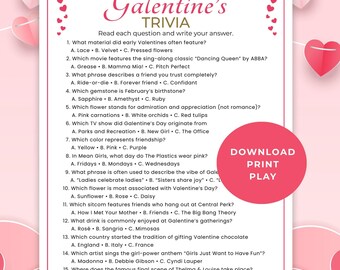 Galentines Trivia Galentines Spiele Galentines Party Spiele Galentines Day Spiele Galentines Day Spiel Galentines Spiel Valentinsspiele