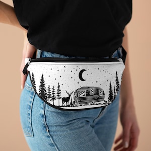 Camping-Themed Fanny Pack | Outdoor Adventure Bag | Festival Accessory | Travel Waist Pouch | Gift for Nature Lovers | Starry Night Design