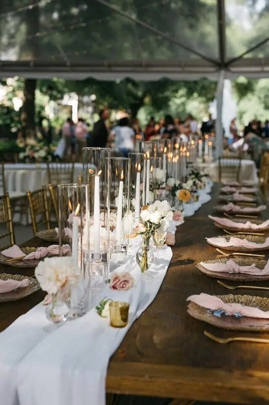 12 Pack Full Set Glass Hurricane Shade Candle Holders Candlestick Taper