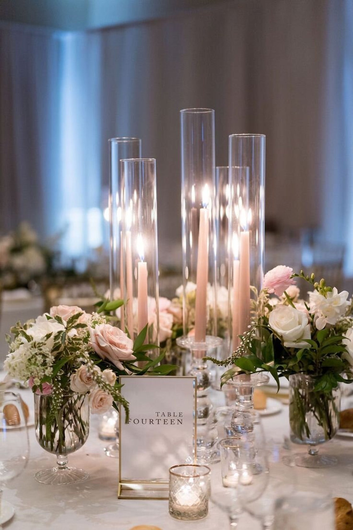 Glass Hurricane Tube Shades for Candlesticks /taper Candle Holders