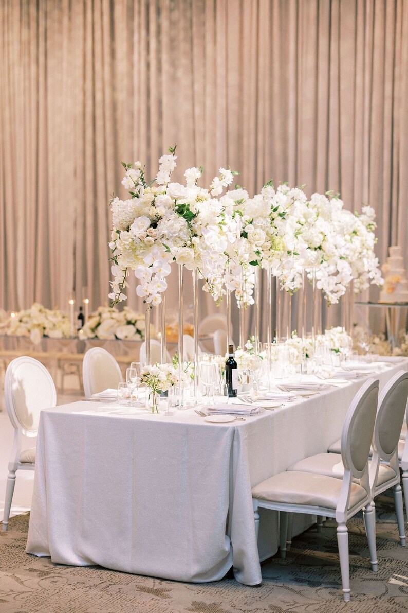 ACRYLIC CLEAR Tall Modern Wedding Centerpiece Stand / Square Flower