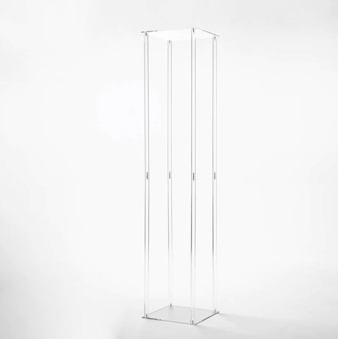 ACRYLIC CLEAR Tall Modern Wedding Centerpiece Stand / Square Flower
