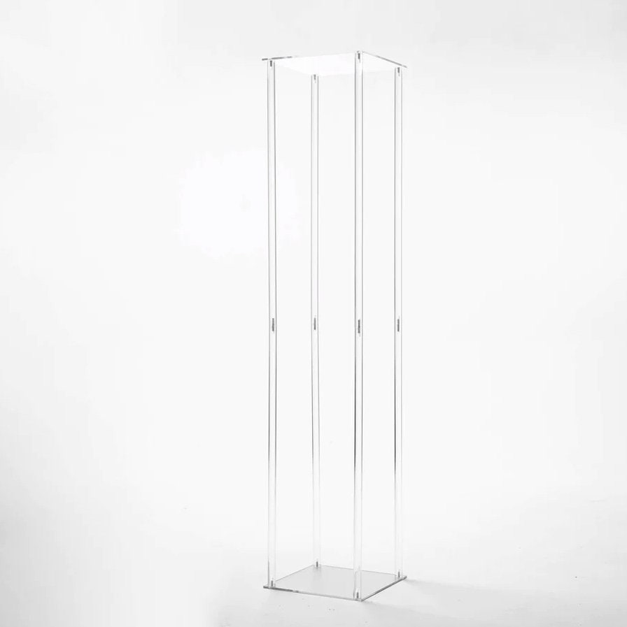 ACRYLIC CLEAR Tall Modern Wedding Centerpiece Stand / Square Flower Arrangement Holder / Event