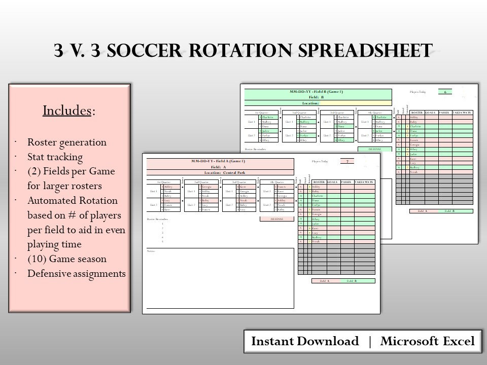 Soccer Rotation - Youth 3v3 - Etsy