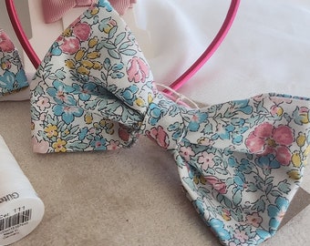 Children's Liberty Print Hair Bow - Botanist's Bloom Jewel - Handmade in Hampshire UK