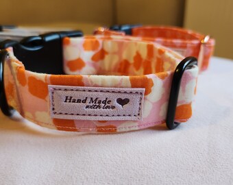 Hand-made Dog collar - Summer petals - Made in Hampshire