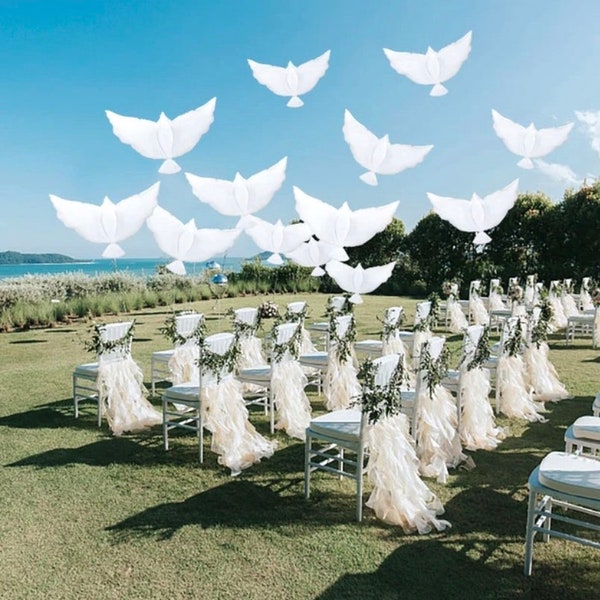 10+Giant Biodegradable Dove Balloons Memorial Wedding Funeral Hospice