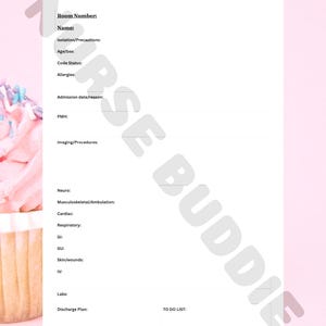 ICU/PCU/Medsurg Nurse Report sheet