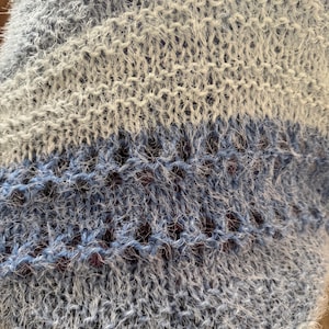 Beautifully hand knit baby blanket-Blue