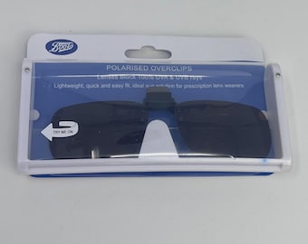 Boots Polarised Clip On Flip Up Aviators Retro Vintage Black Grey Mens Womens Unisex Polarized