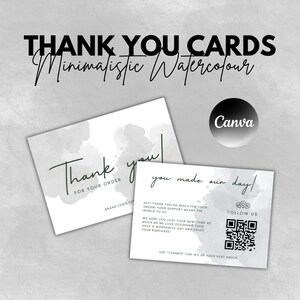 Eenvoudige aquarel bedankkaartsjabloon, professionele afdrukbare visitekaartje, bewerkbaar *GRATIS* bij Canva