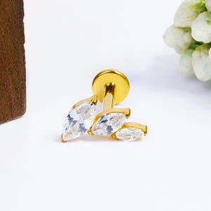 Dainty Curved CZ Bar Stud Earrings, Climber Flat Back Studs, Cartilage Earrings, Stacking Earrings, Tragus Stud Earrings, Helix Piercing