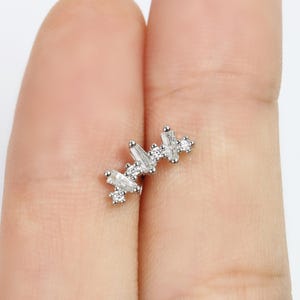 Dainty CZ Studs Earring, CZ Labret Studs, Tragus Stud, Helix Stud, Cartilage Earring, Stacking Earrings, Conch Stud