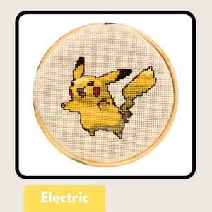 Pikachu cross stitch pattern image 1