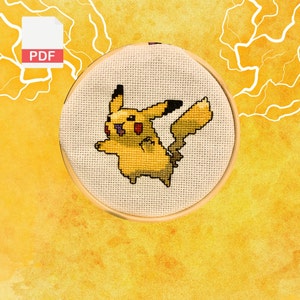 Pikachu cross stitch pattern image 2