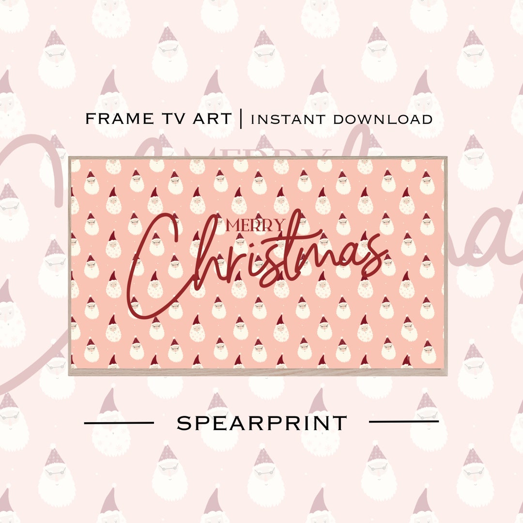 Jolly Pink Christmas Frame TV Art Christmas Frame TV Art Winter Art for TV Digital Download Pink