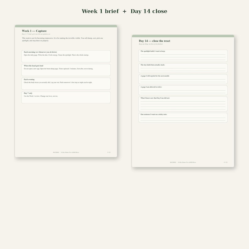 14 Day ADHD Reset Program Printable | Shame-Free Planner for Adults ...