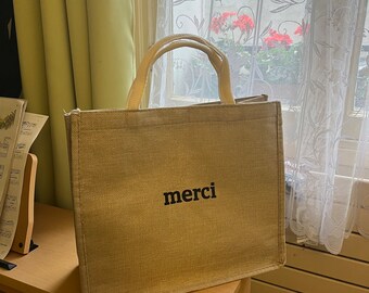 Sac cabas en jute MERCI