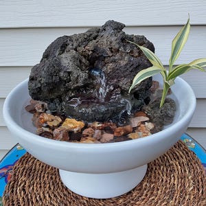 lava rock waterfall fountain
