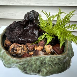 Small lava rock waterfall fountain