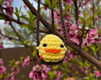Crochet Rearview Mirror Swinging Chick
