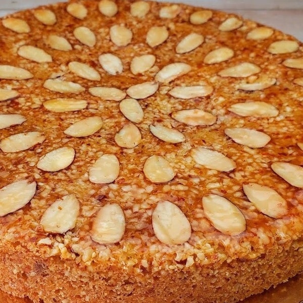 Pakistan bakery style homemade almond cake