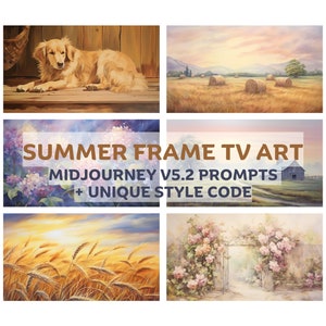 Summer Paintings With Midjourney Prompt. Professional Midjourney Guide for Farmhouse Semi-realism decor.