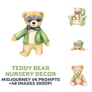 Clipart ours en peluche avec invites à mi-parcours + code de style unique. Clipart aquarelle de baby shower, ours en peluche Boho, ours en peluche vintage