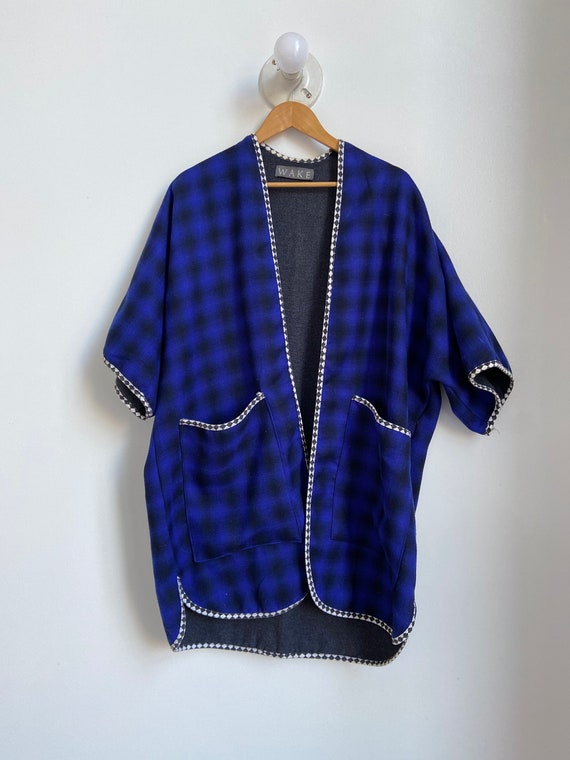 Royal Blue Wool Kimono - image 1