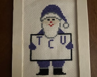 TCU Christmas ornaments - cross stitch