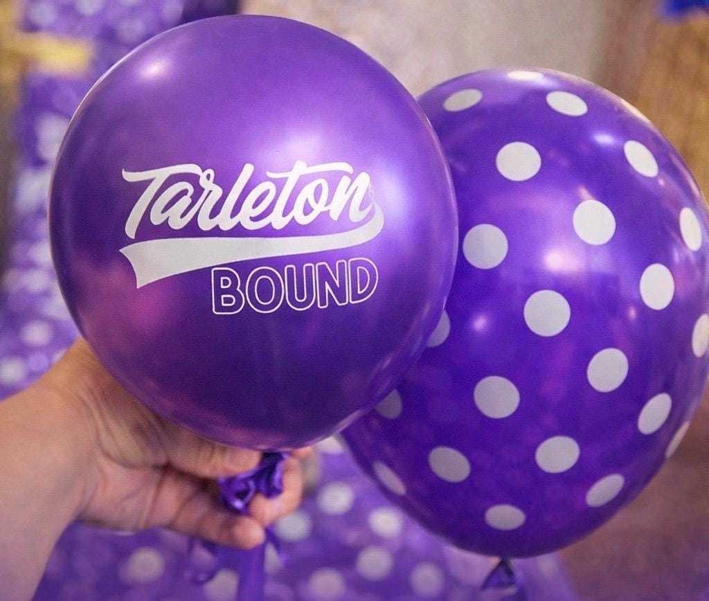 Tarleton Decor Tarleton Bound Banner With Balloons | College Decision Day Decor ...