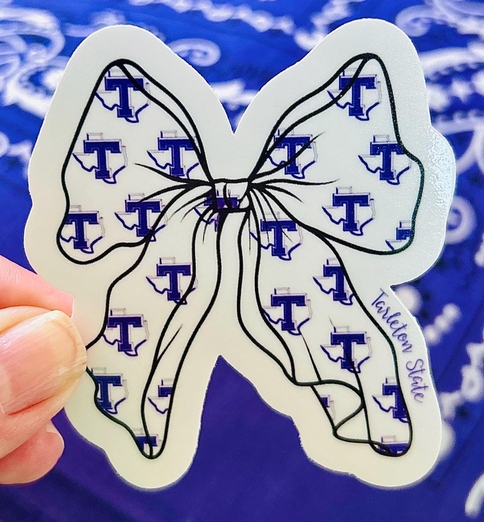 Tarleton State University Waterproof Sticker | Bow Design | Licensed ...
