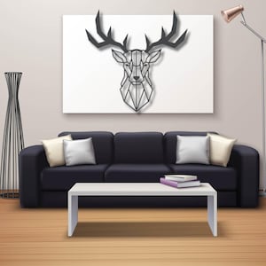 Black Antler Metal Deer Sign Easy To Hang, Deer Wall Decor, Metal Wall Art, Home Wall Art, Metal Wall Decoration, Metal Art, Interior Design