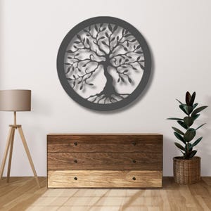 Natural Life Tree Metal Sign Tree of Life Metal Wall Art Wall Decor Metal Tree Round Tree Sign Cut Metal Wall Sign Wall Hanger