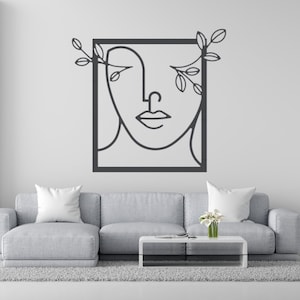 Abstract Woman Metal Wall Art: Modern Minimalist Sculpture