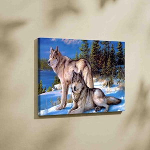 Noble Grey Wolves in the Snow Amazing Wildlife Decor, Animal Lover Gift, Nature Wall Art, Home and Office Decor