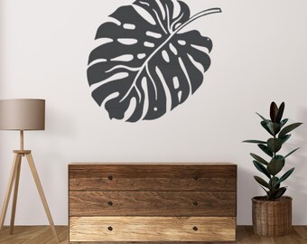 Tropical Monstera Leaf Metal Wall Art: Modern Jungle Decor