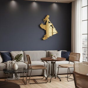 Minimalistische metalen muurkunst zeemeermin